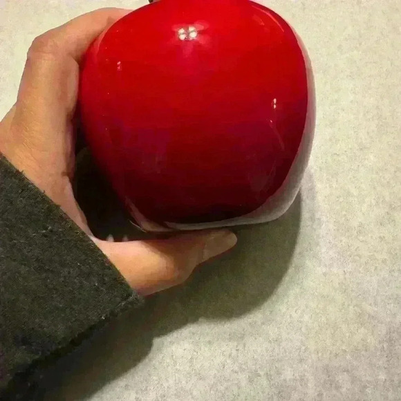 Beautiful Red and Green Apple Glass Paperweight - Picture 8 of 8